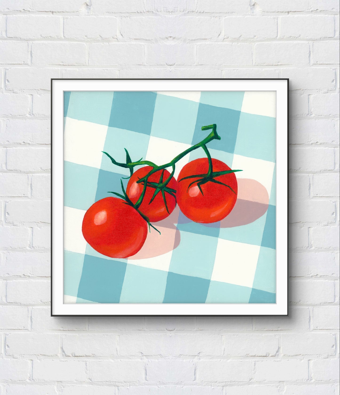 Tomatoes on Gingham - Modern Pop Art Print