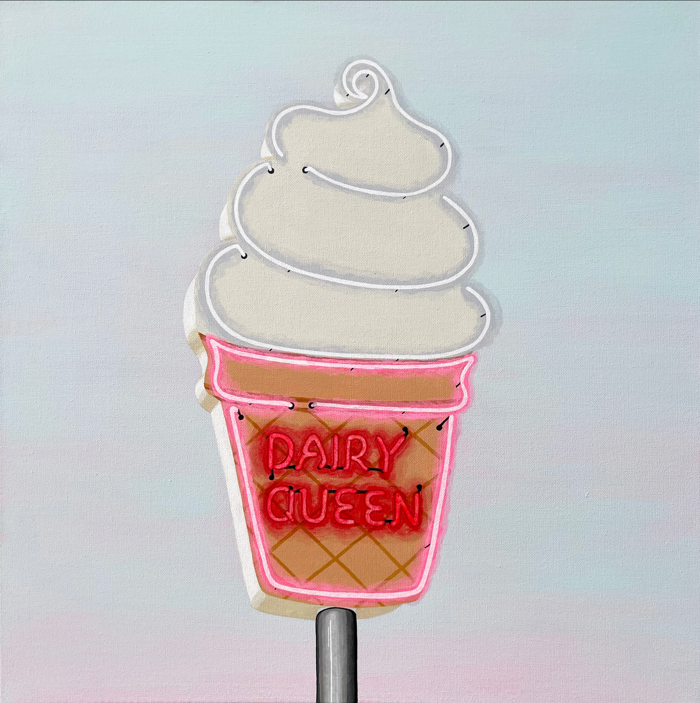 Dairy Queen Neon Sign - Modern Art Print