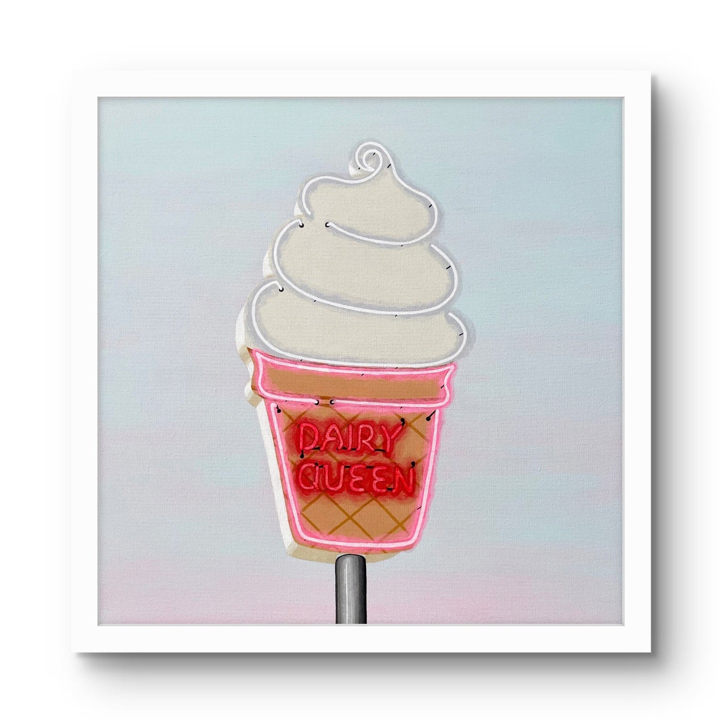 Dairy Queen Neon Sign - Modern Pop Art Print