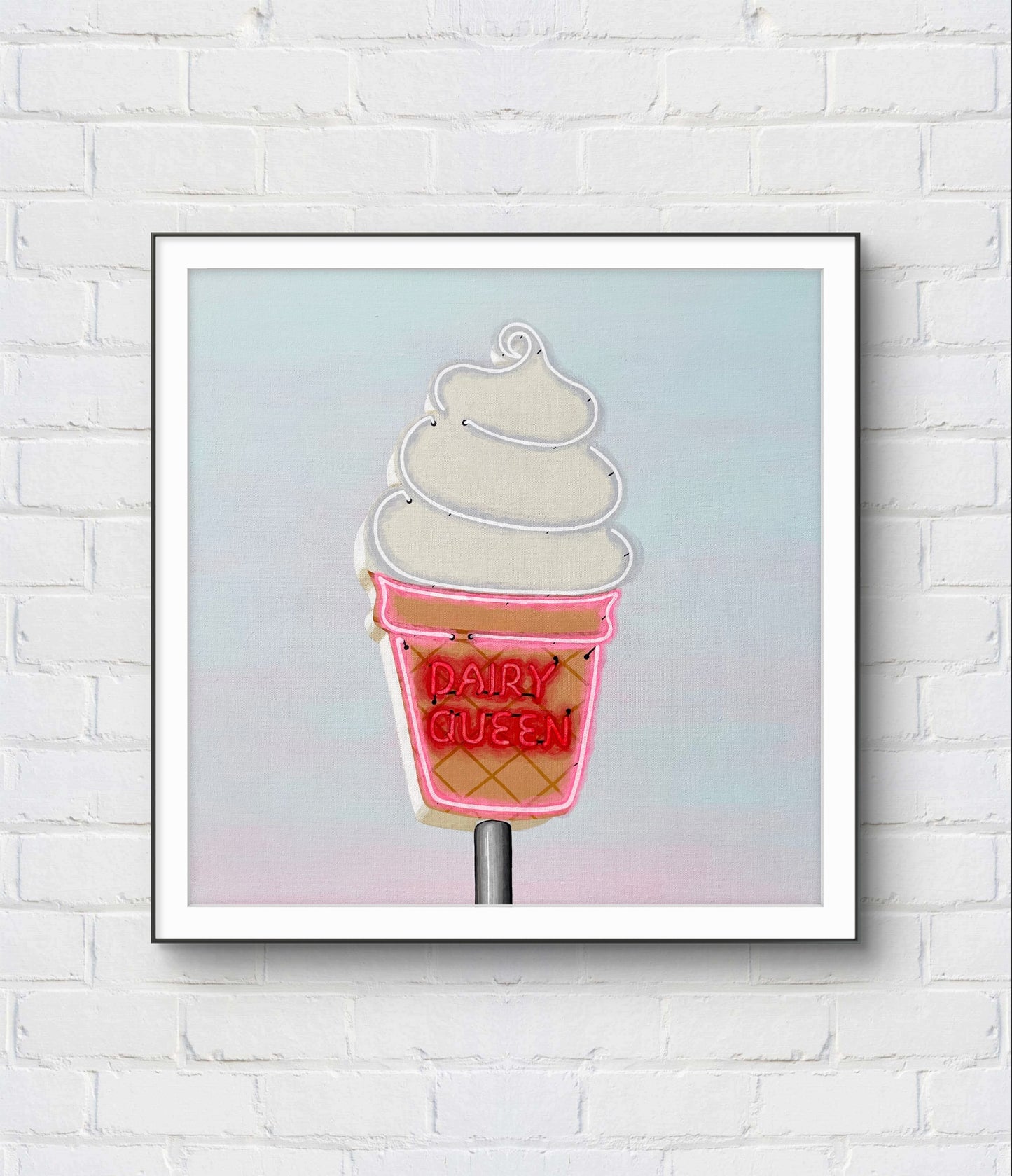 Dairy Queen Neon Sign - Modern Pop Art Print