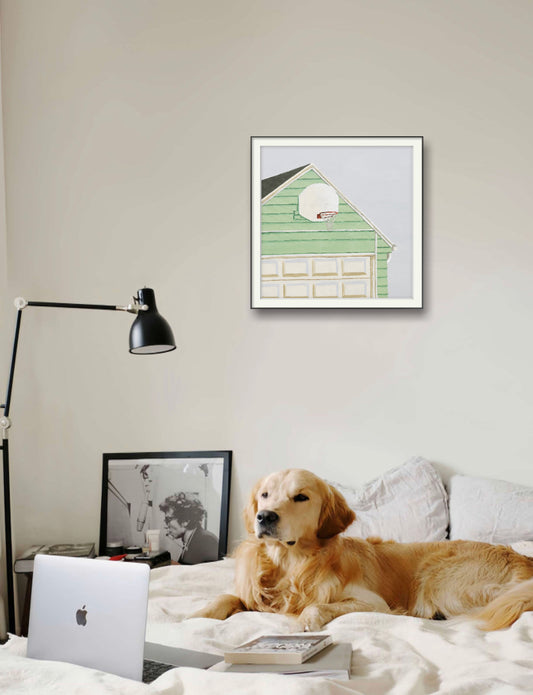 Garage Hoops - Contemporary Basketball Pop Art Print