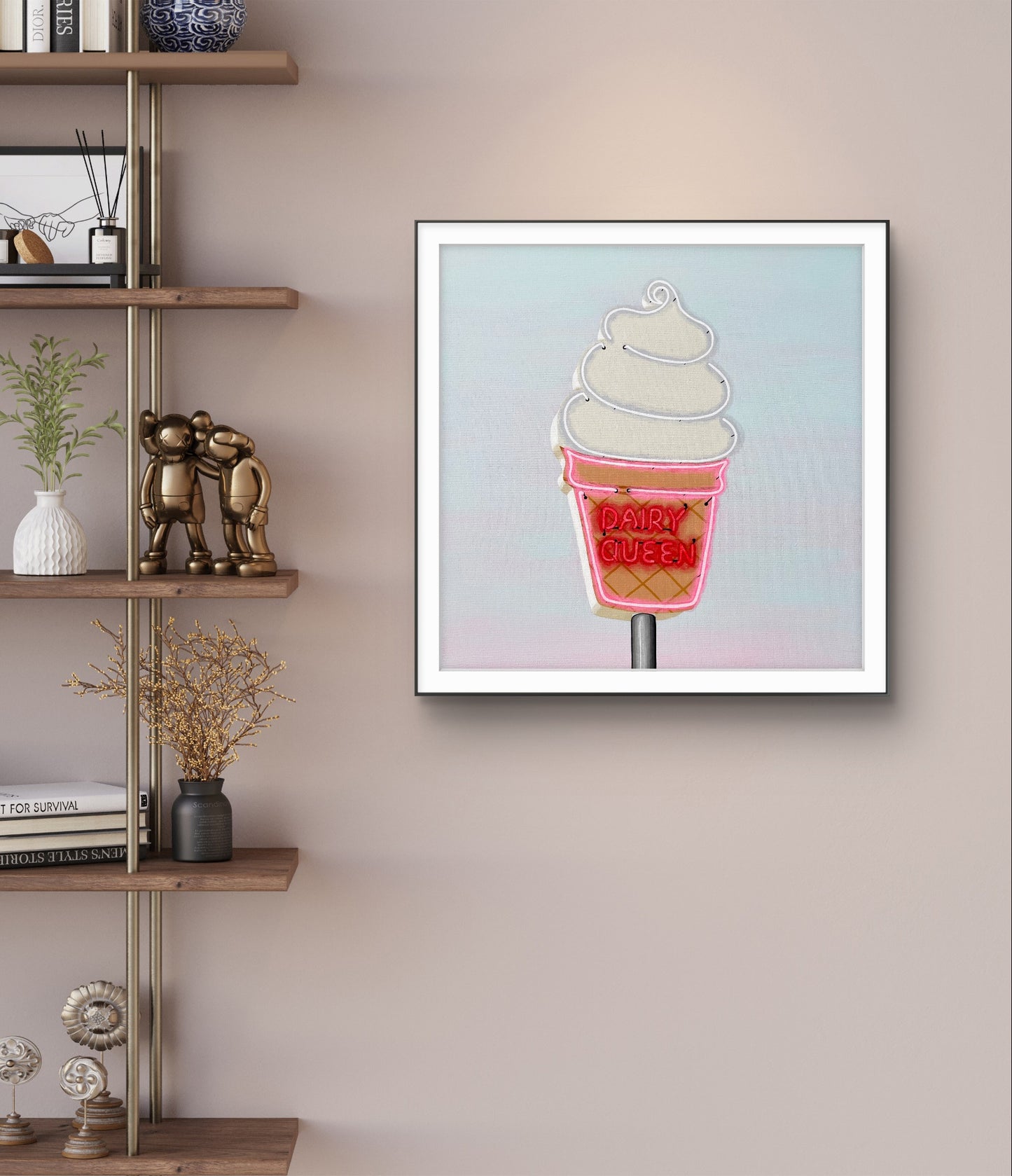Dairy Queen Neon Sign - Modern Pop Art Print