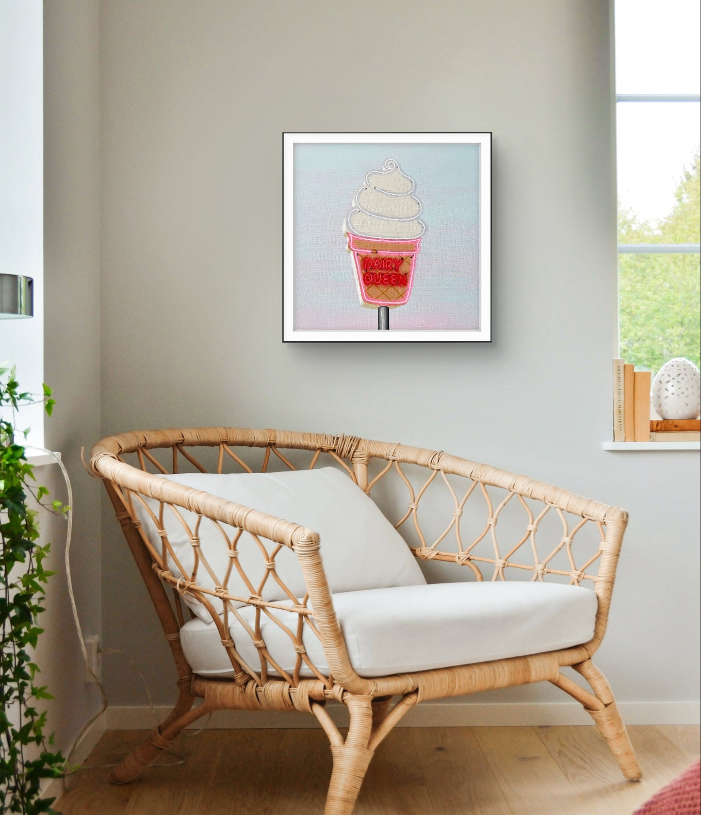 Dairy Queen Neon Sign - Modern Pop Art Print