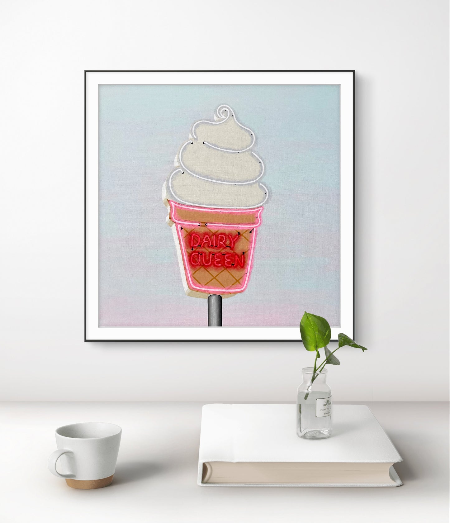 Dairy Queen Neon Sign - Modern Pop Art Print